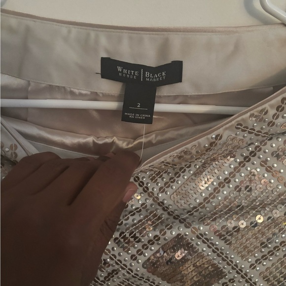 Y2K Silver Sequin Pencil Mini Skirt Party Glitter Bodycon Festival Disco Glam - Picture 2 of 8